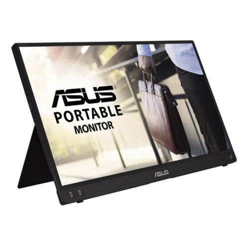 Crystal Computers Bilston & Wolverhampton Monitor Asus 15.6" Portable IPS Monitor : 1920 x 1080 Resolution, USB-C (USB-A Adapter), USB-Powered, Auto-Rotatable, Antibacterial, Includes Smart Stand & Sleeve