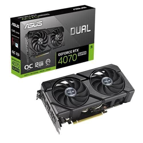 Crystal Computers Bilston & Wolverhampton ASUS DUAL RTX4070 SUPER EVO OC: PCIe 4.0, 12GB DDR6X, HDMI, 3 DP, 2550MHz Clock, Overclocked