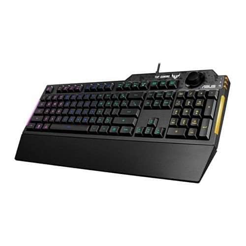 My Store Keyboard and Mouse Asus TUF GAMING K1 RGB Keyboard: Volume Knob, 19-Key Rollover, Side Light Bar, Armoury Crate, Spill-Resistant, Detachable Wrist Rest