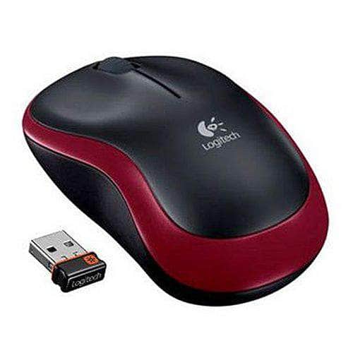 My Store Keyboard and Mouse Logitech M185 Wireless Notebook Mouse - Reliable Performance with USB Nano Receiver (Black/Red)
